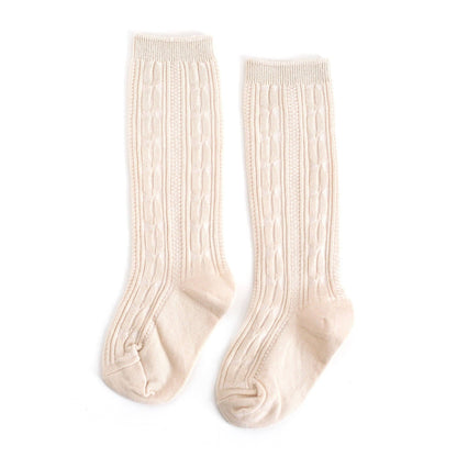 Little Stocking Co. Vanilla Cable Knit Knee High Socks