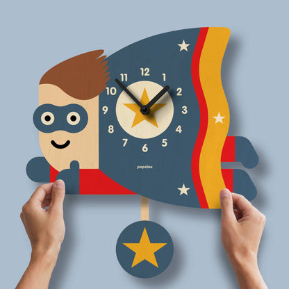 Superboy Pendulum Clock - Wood