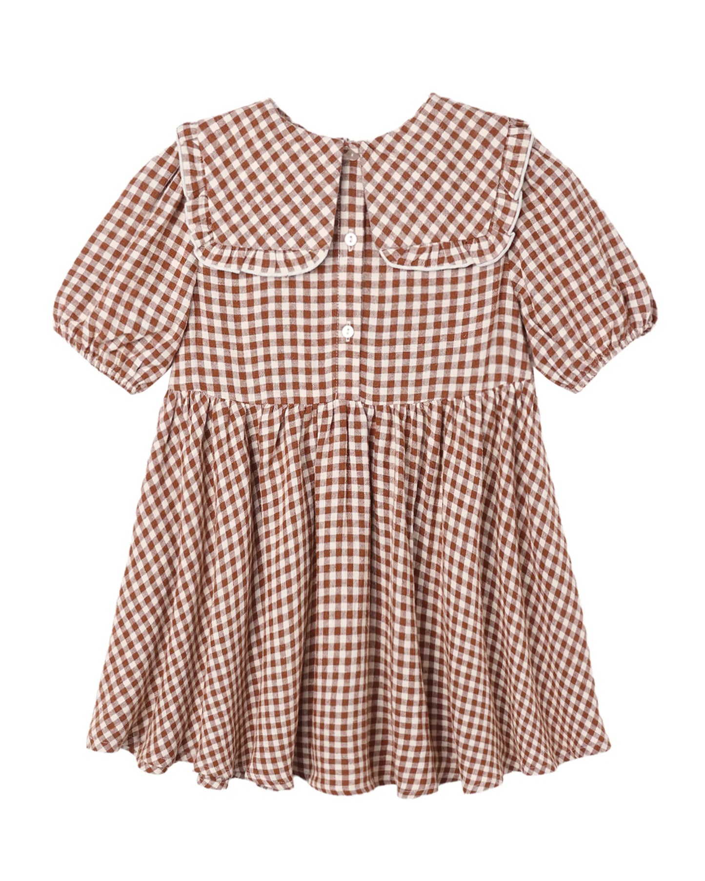 Camille Dress Brick Check