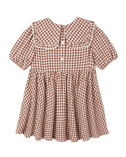 Camille Dress Brick Check