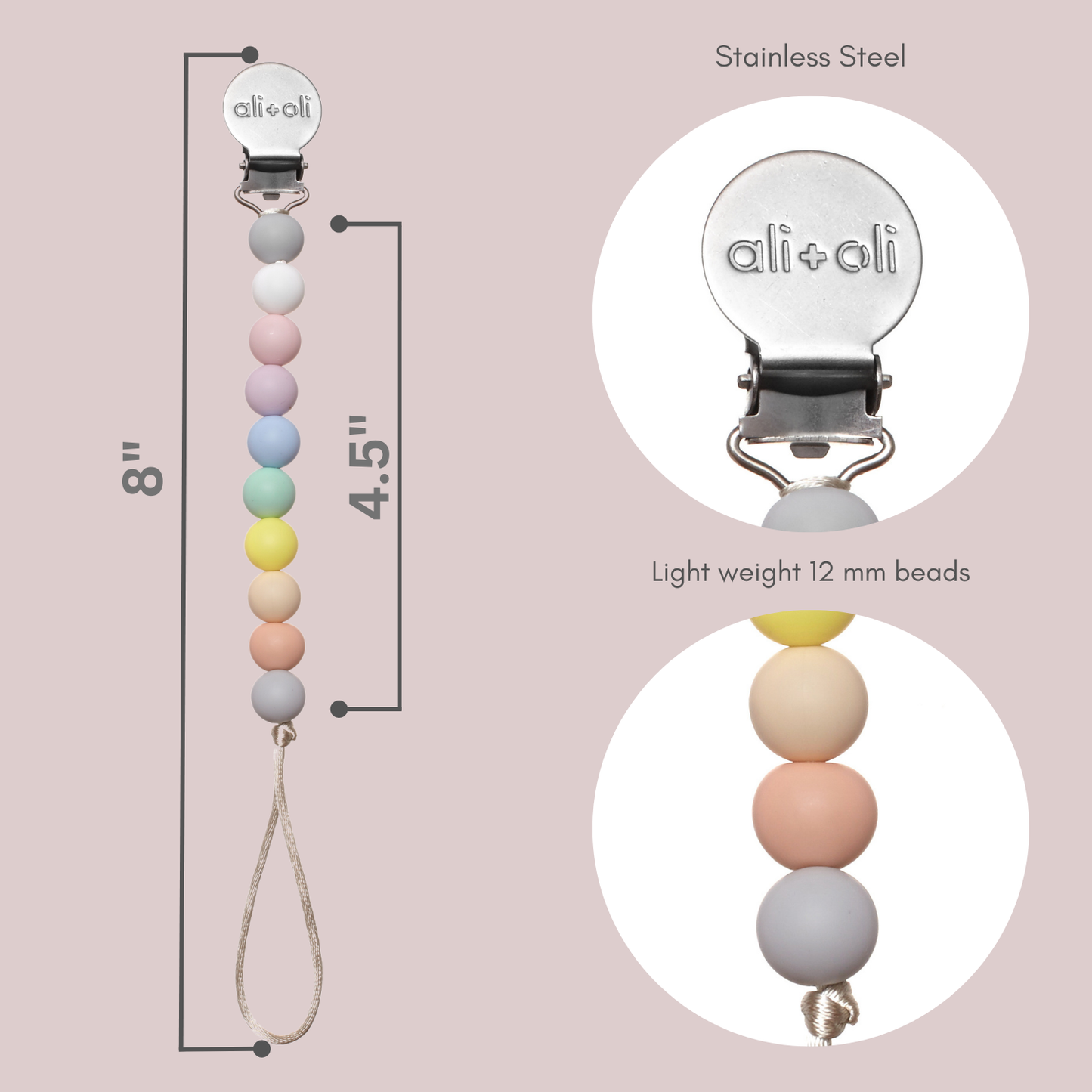 Ali+Oli Silicone Pacifier Clip