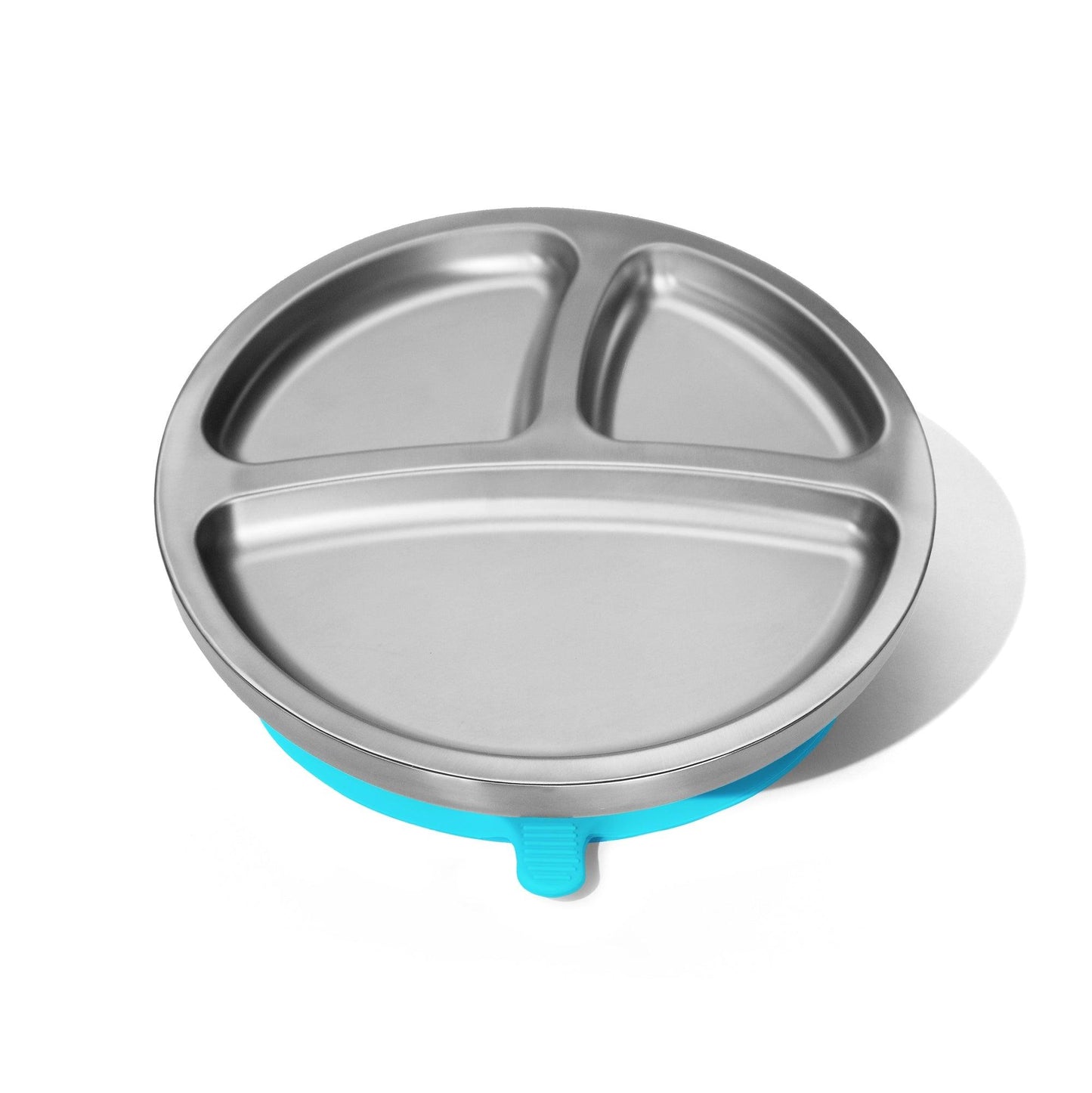 Baby Round Divided Plate | Stainless Steel & Silicone: Green