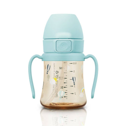 Grosmimi PPSU Straw Cup with Flip Top - 6oz (200ml): Ocean_Beige