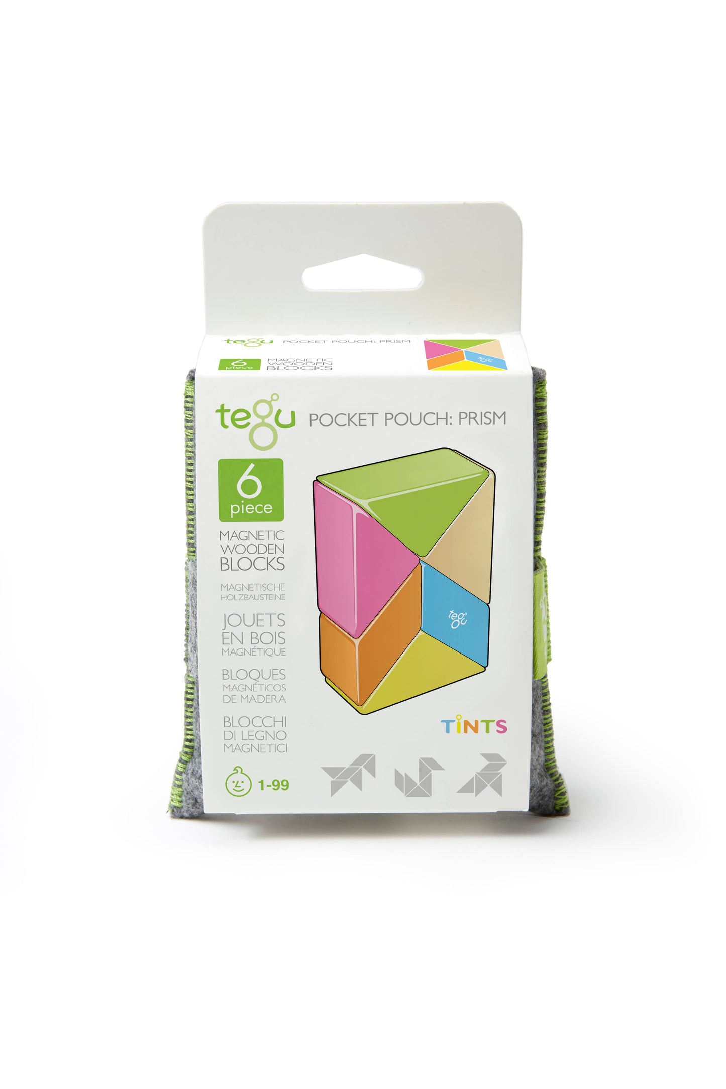 Pocket Pouch Prism - Magnetic Wooden Block Set: Tints