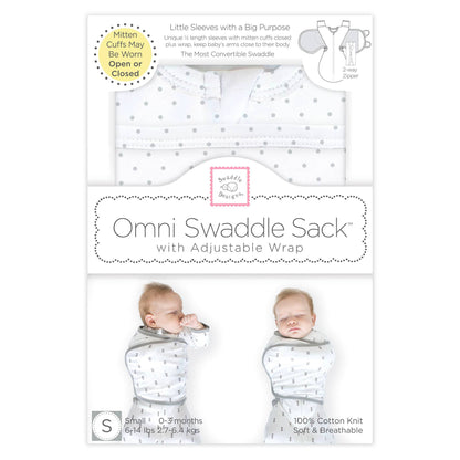 Omni Swaddle Sack, Sterling Polka Dots, Newborn 0-3 Mo: Small 0-3 Mo