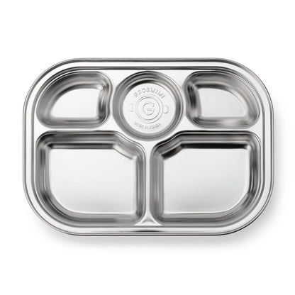 Grosmimi Stainless Steel Food Tray with 5 Compartment: Knotted with suction