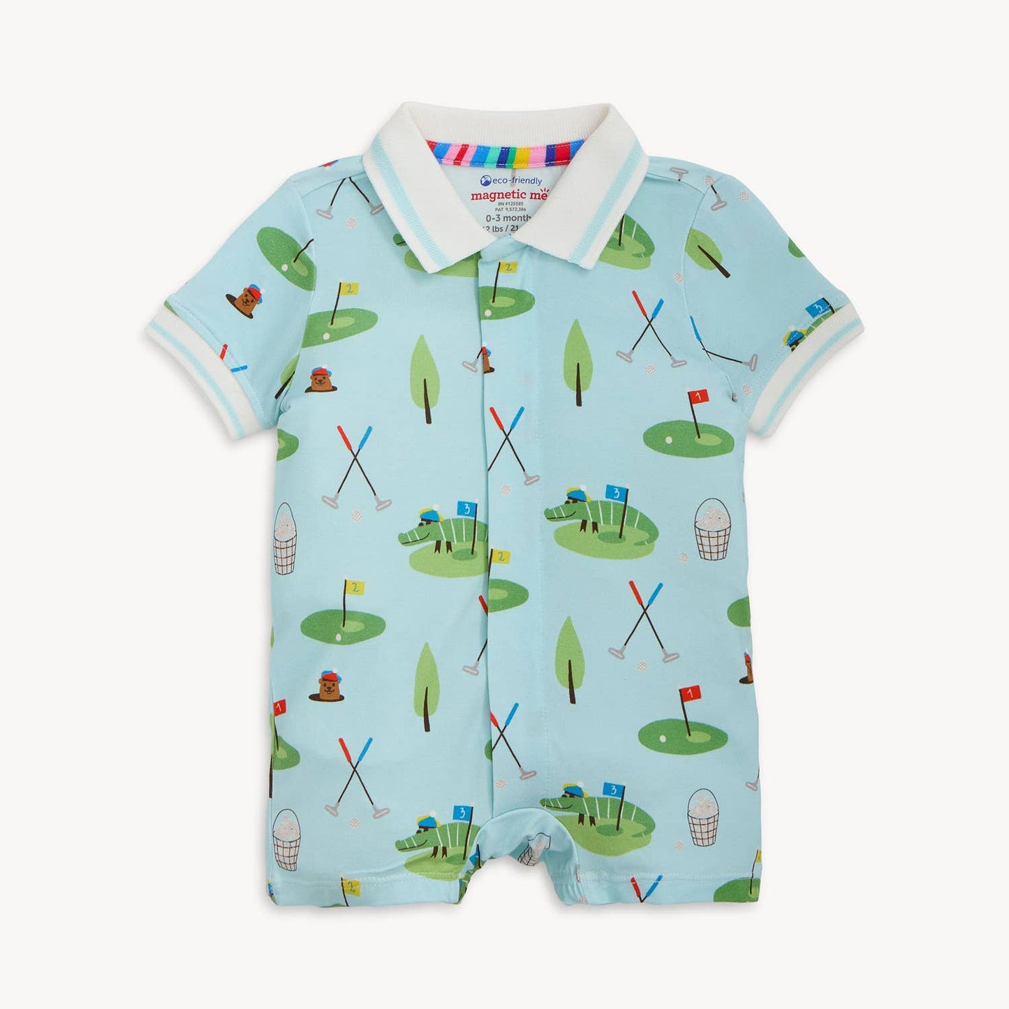 Gopher It Modal Magnetic Short Sleeve Polo Romper