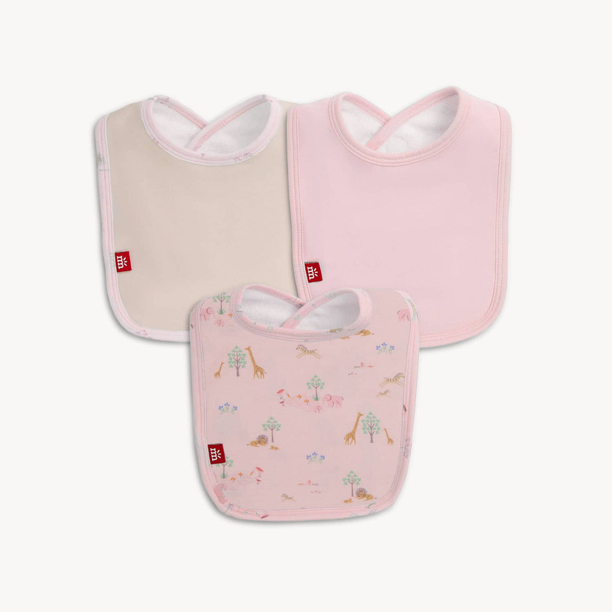 PINK SERENE SAFARI INFANT BIB 3 PACK: 650 / ONE SIZE