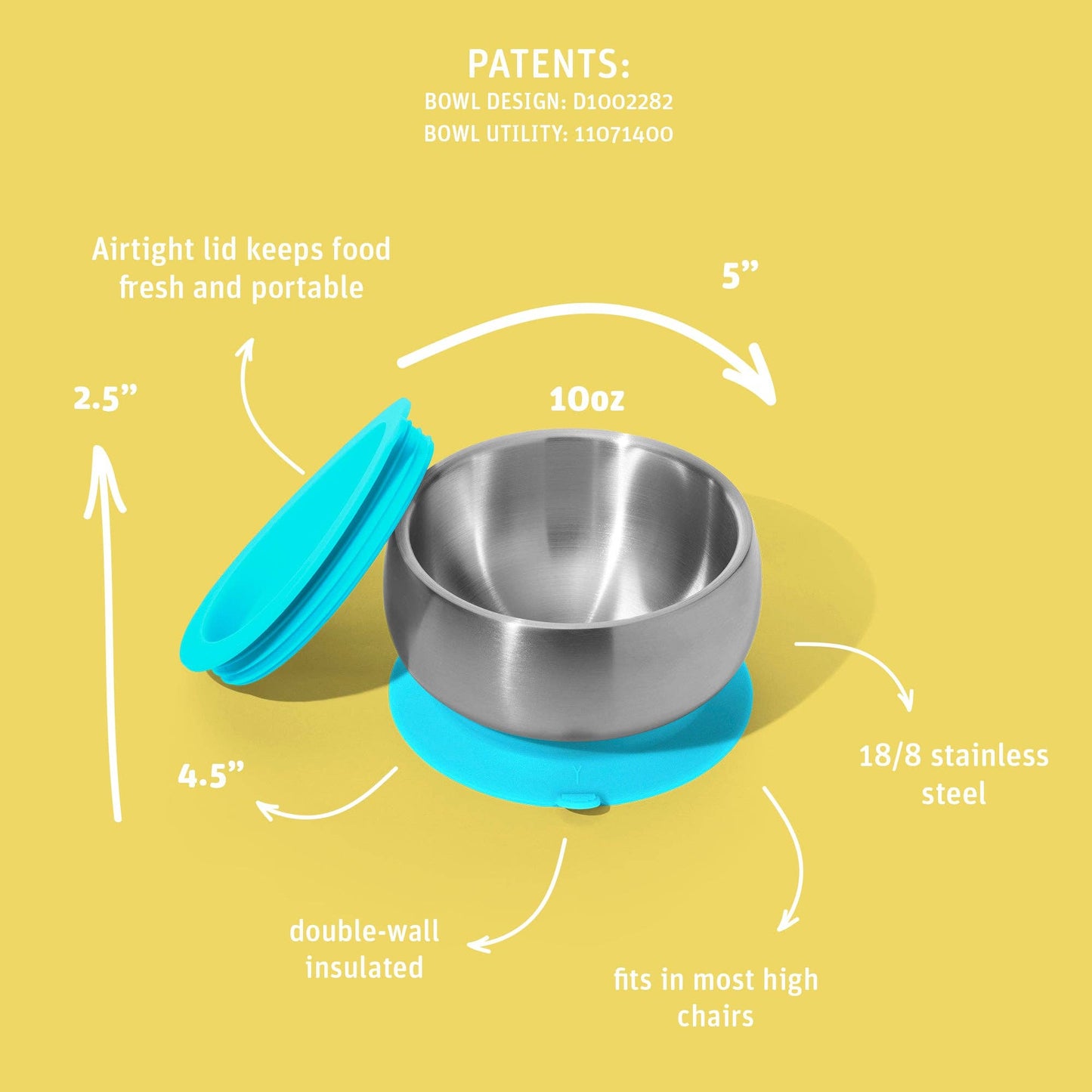 Baby Bowl + Storage Lid | Stainless Steel & Silicone: Pink