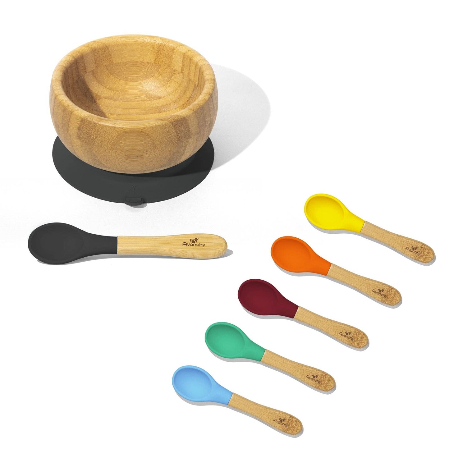 Baby Bowl + Spoon | Bamboo & Silicone: White