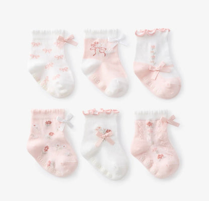 FLEUR DE PROVENCE NON SLIP BABY SOCKS 6 PK