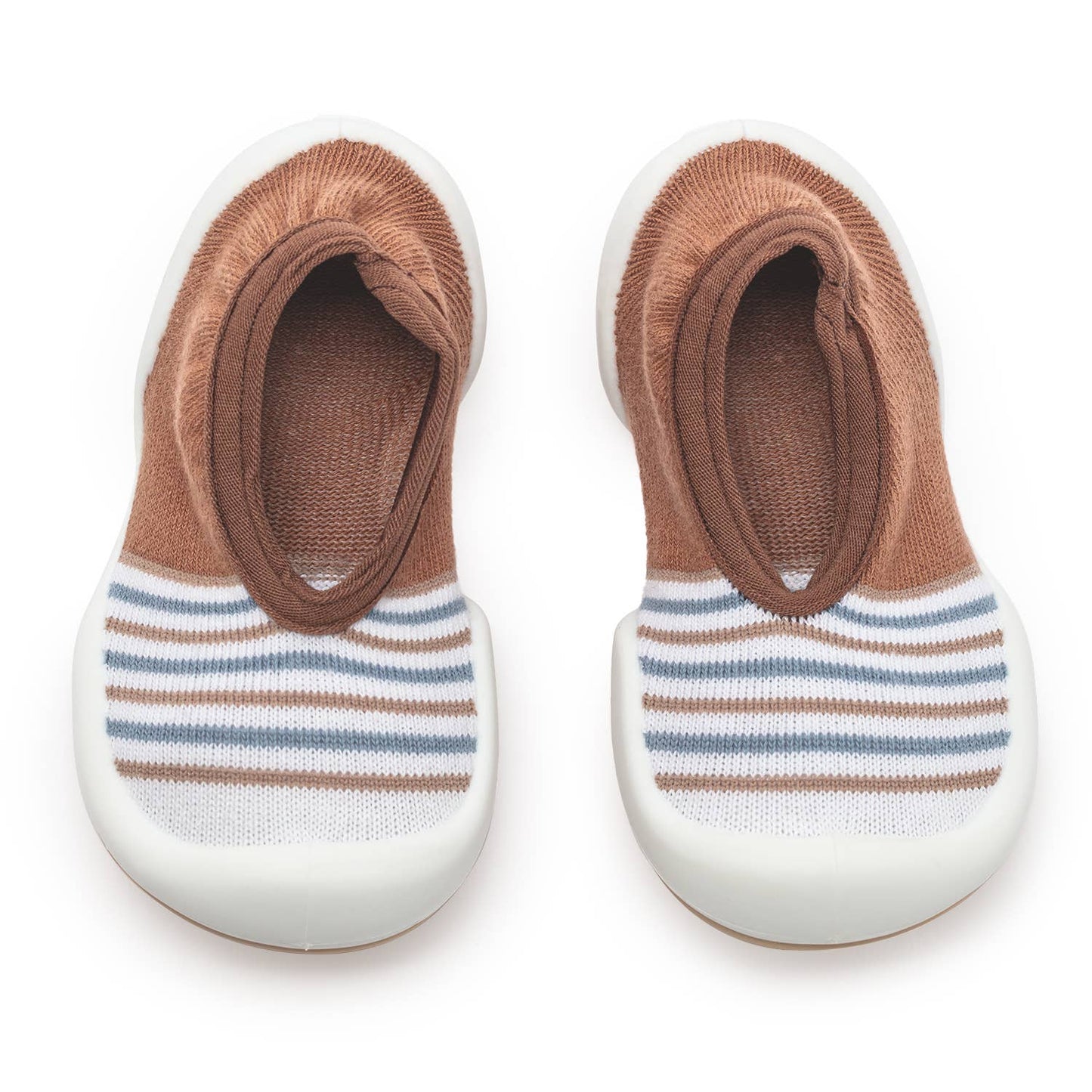 Komuello first walker baby sock shoes-Flat-Brown Stripe