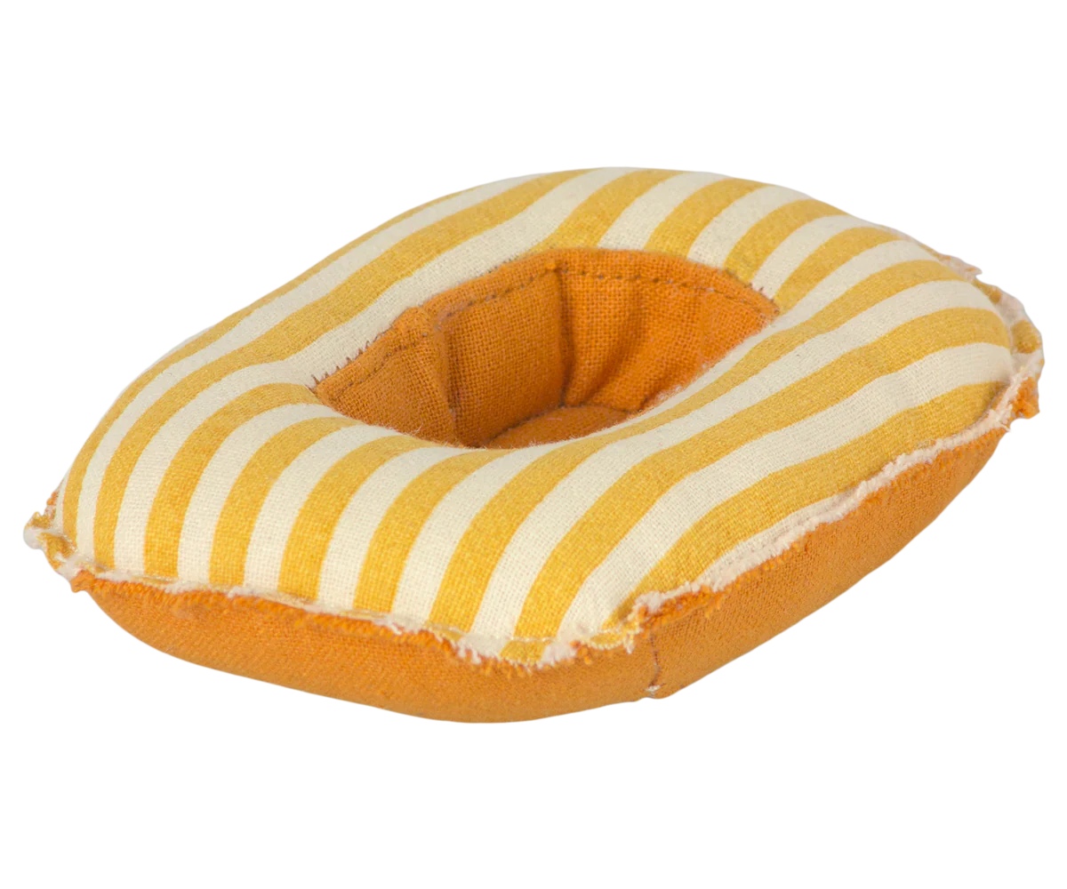 Maileg Rubber Boat Small Mouse, Yellow Stripe