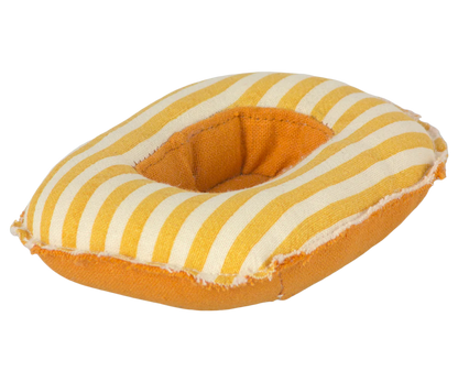 Maileg Rubber Boat Small Mouse, Yellow Stripe