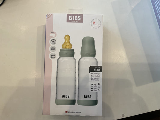 Bibs Glass Bottle Medium Flow 240ml/8oz 2pk