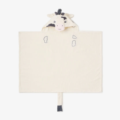 COW HOODED BABY BATH WRAP