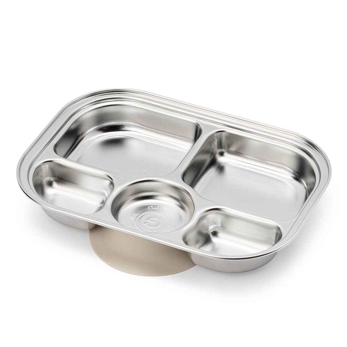 Grosmimi Stainless Steel Food Tray with 5 Compartment: Knotted with suction