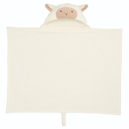 CREAM LAMBIE HOODED BABY BATH WRAP