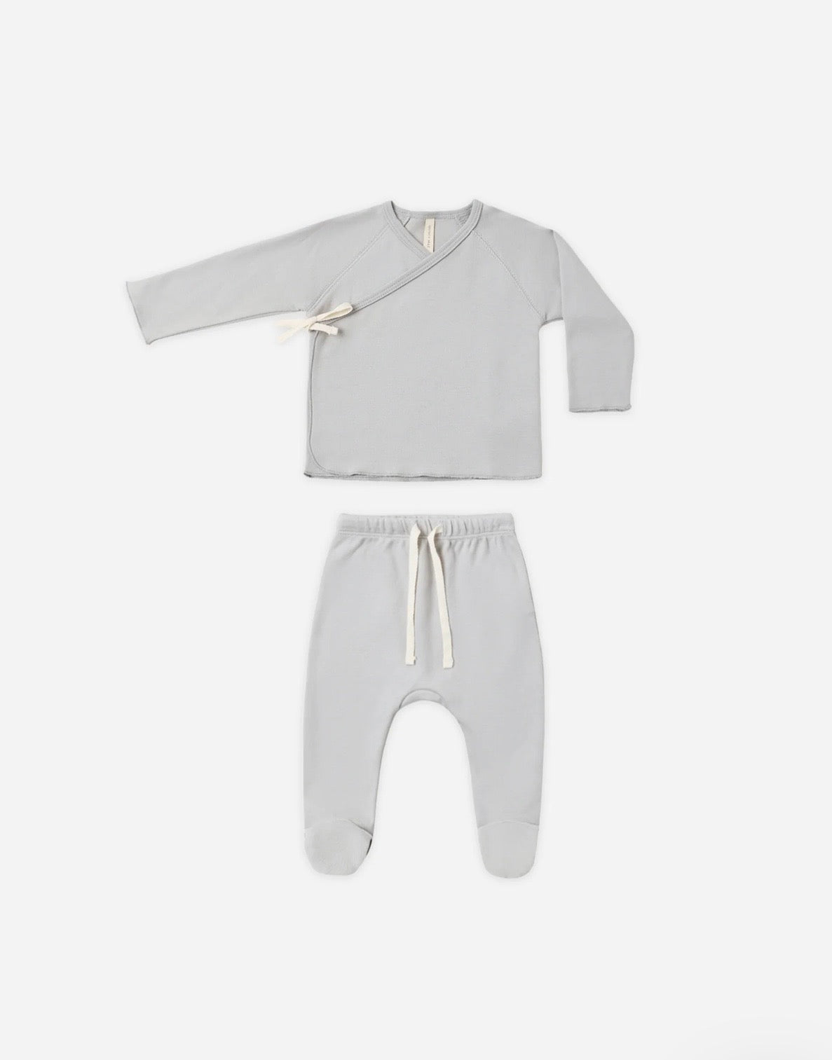 Quincy Mae Wrap Top + Footed Pant Set