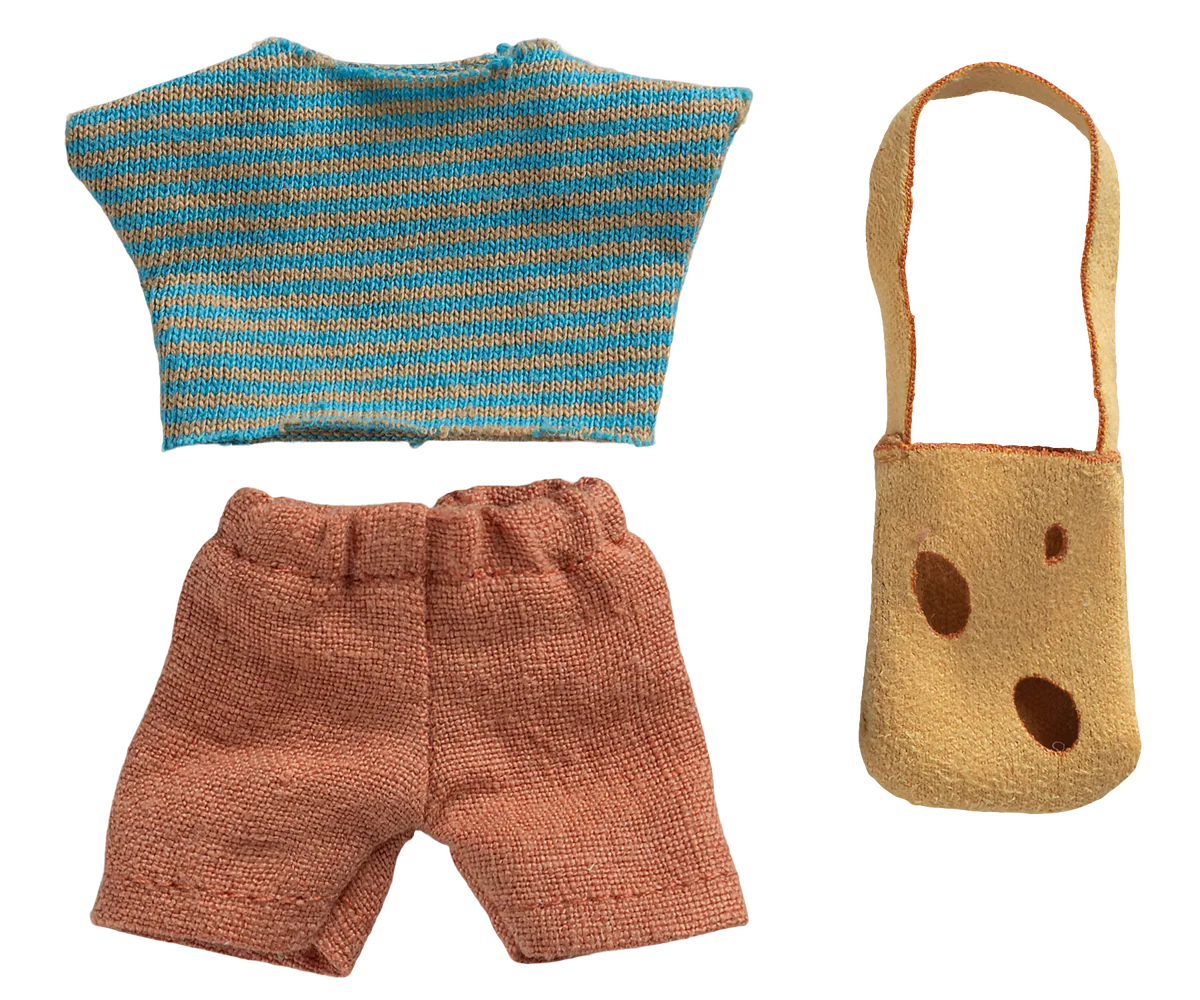 Clothes and bag, Little brother mouse