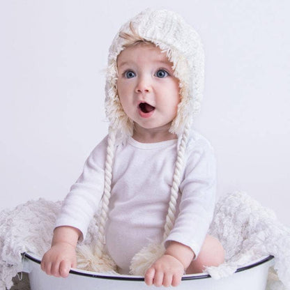 Cream Cozy Earflap Beanie Hat