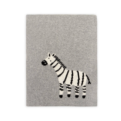 Zebra - Organic Cotton Jacquard Knit Baby Blanket: One Size
