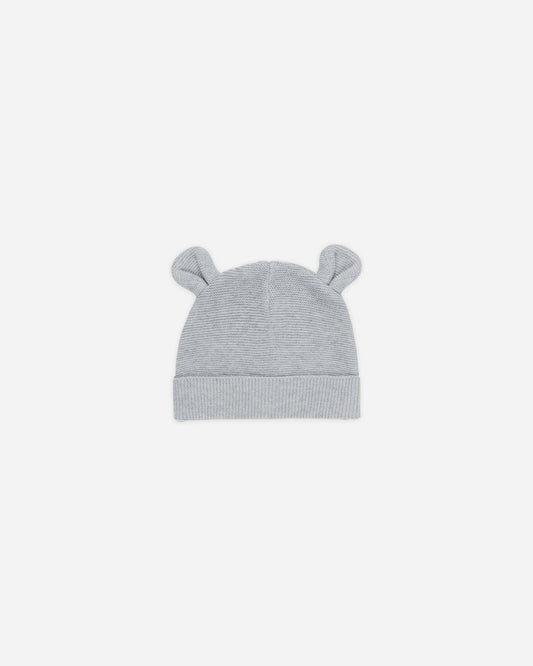 Quincy Mae Baby Bear Beanie || Heathered Dusty Blue