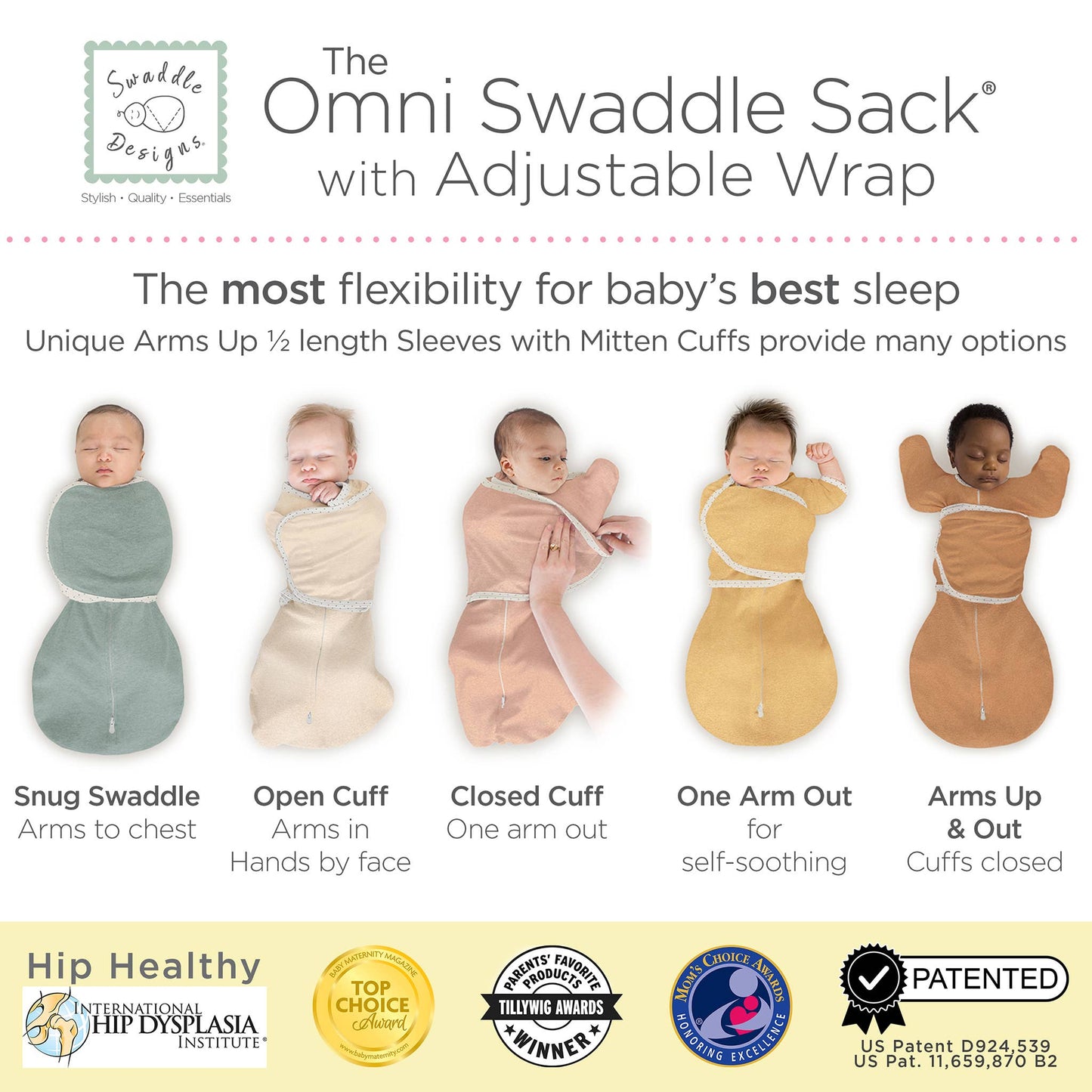 Omni Swaddle Sack, Heathered Peach Blush