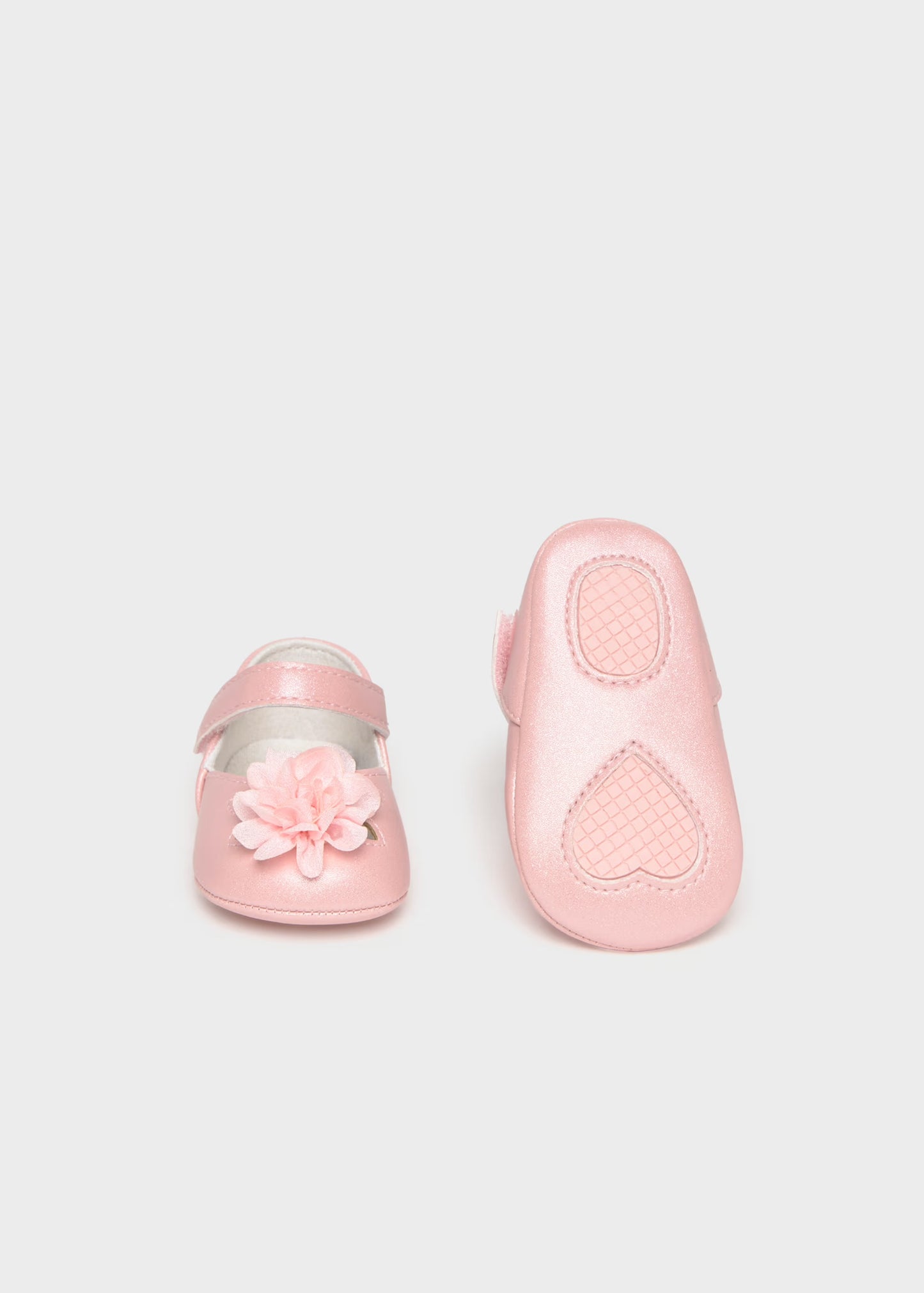 Newborn Girl Flower Pink Mary Janes 9091