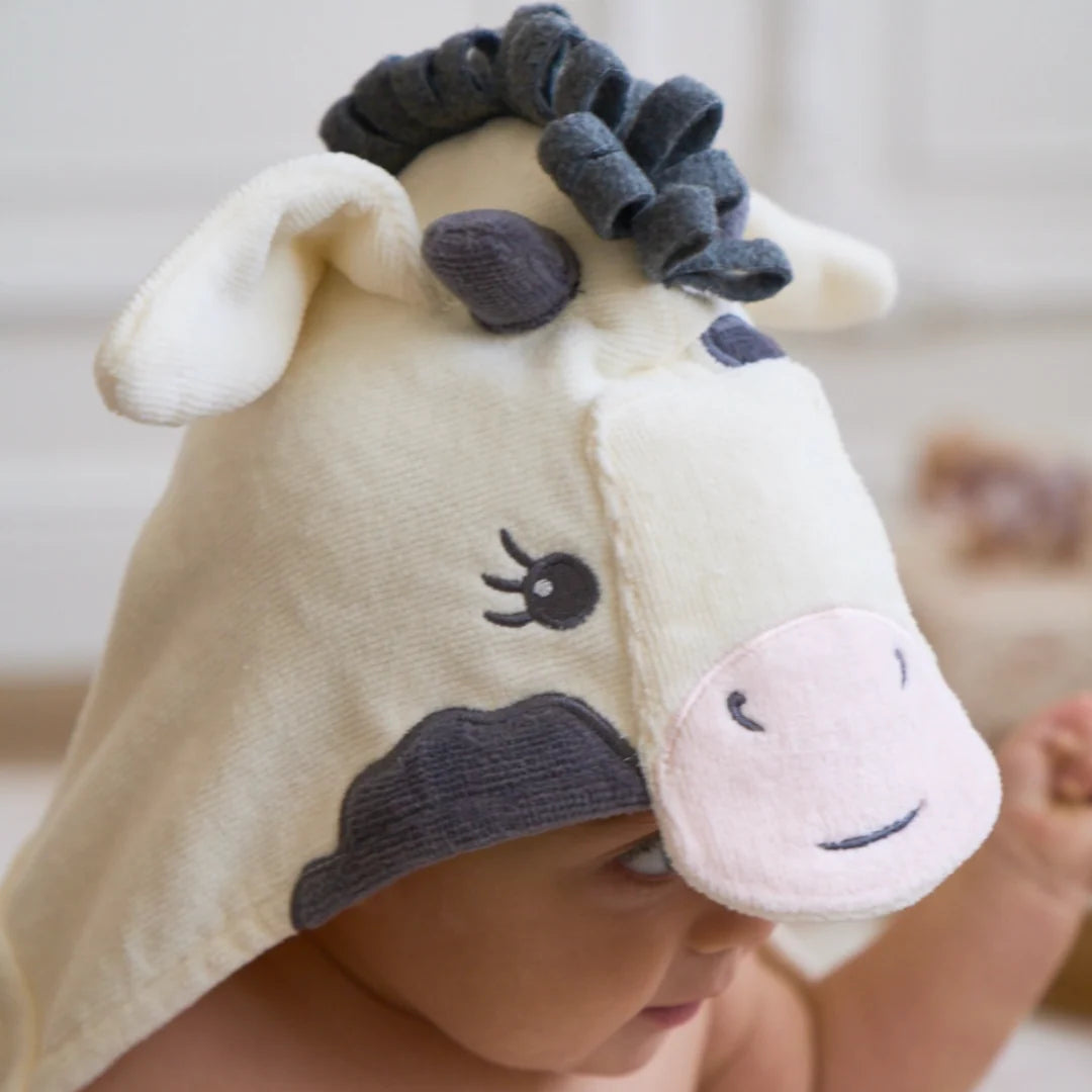 COW HOODED BABY BATH WRAP