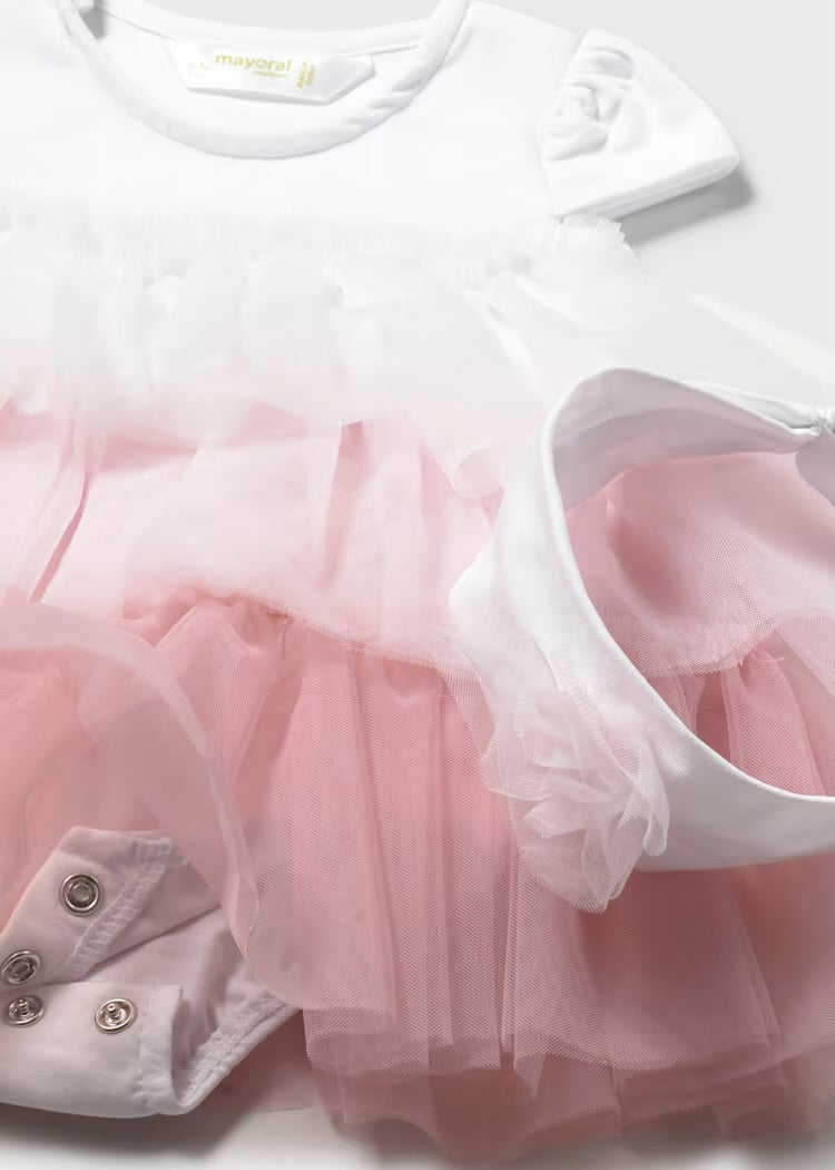 Newborn Girl Tulle Dress and Headband Set 1601