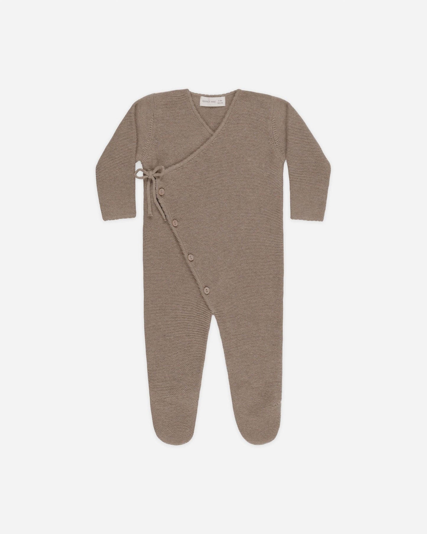 Quincy Mae Wrap Knit Footie || Heathered Mocha