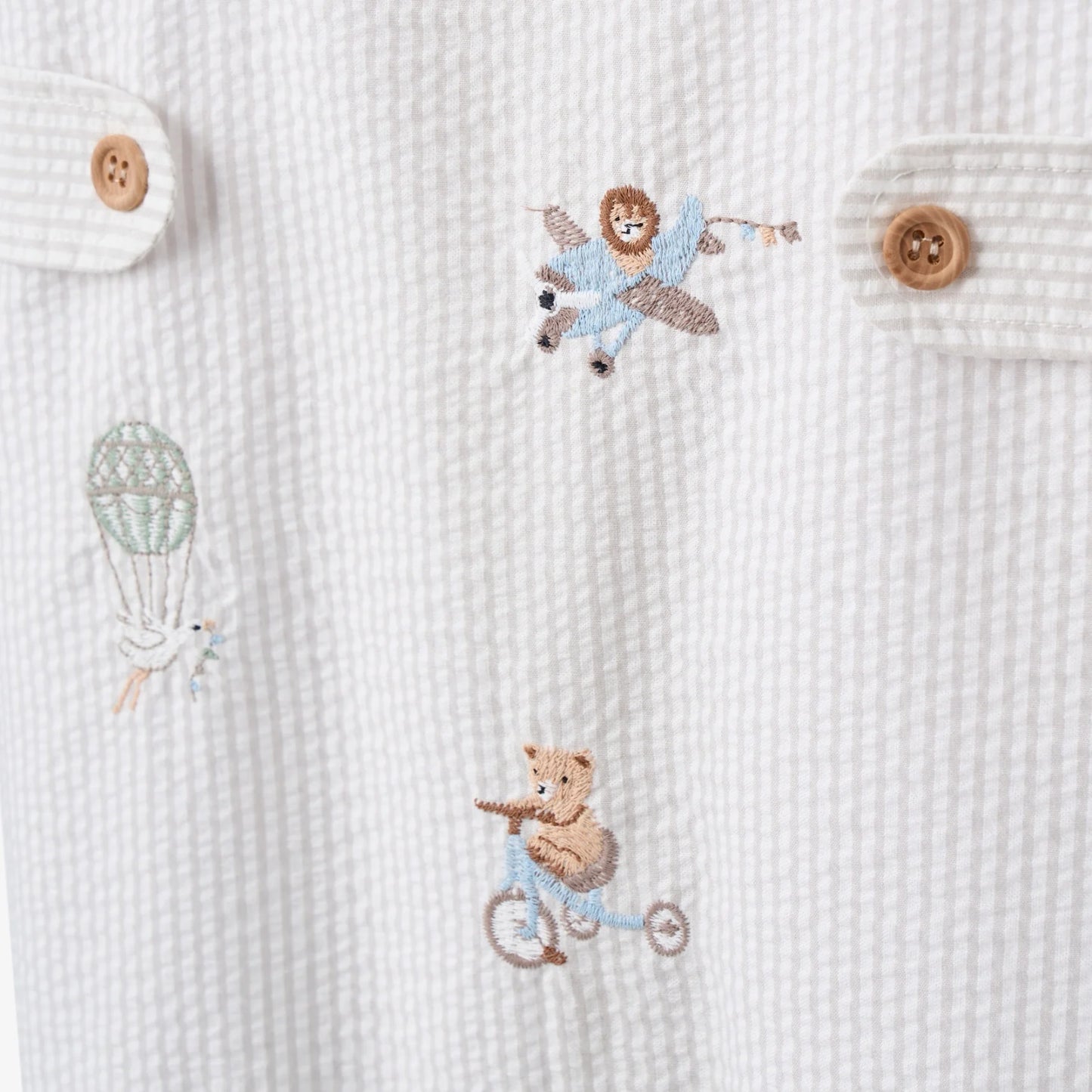 UP & AWAY EMBROIDERED GRAY SEERSUCKER JON JON