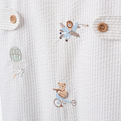 UP & AWAY EMBROIDERED GRAY SEERSUCKER JON JON