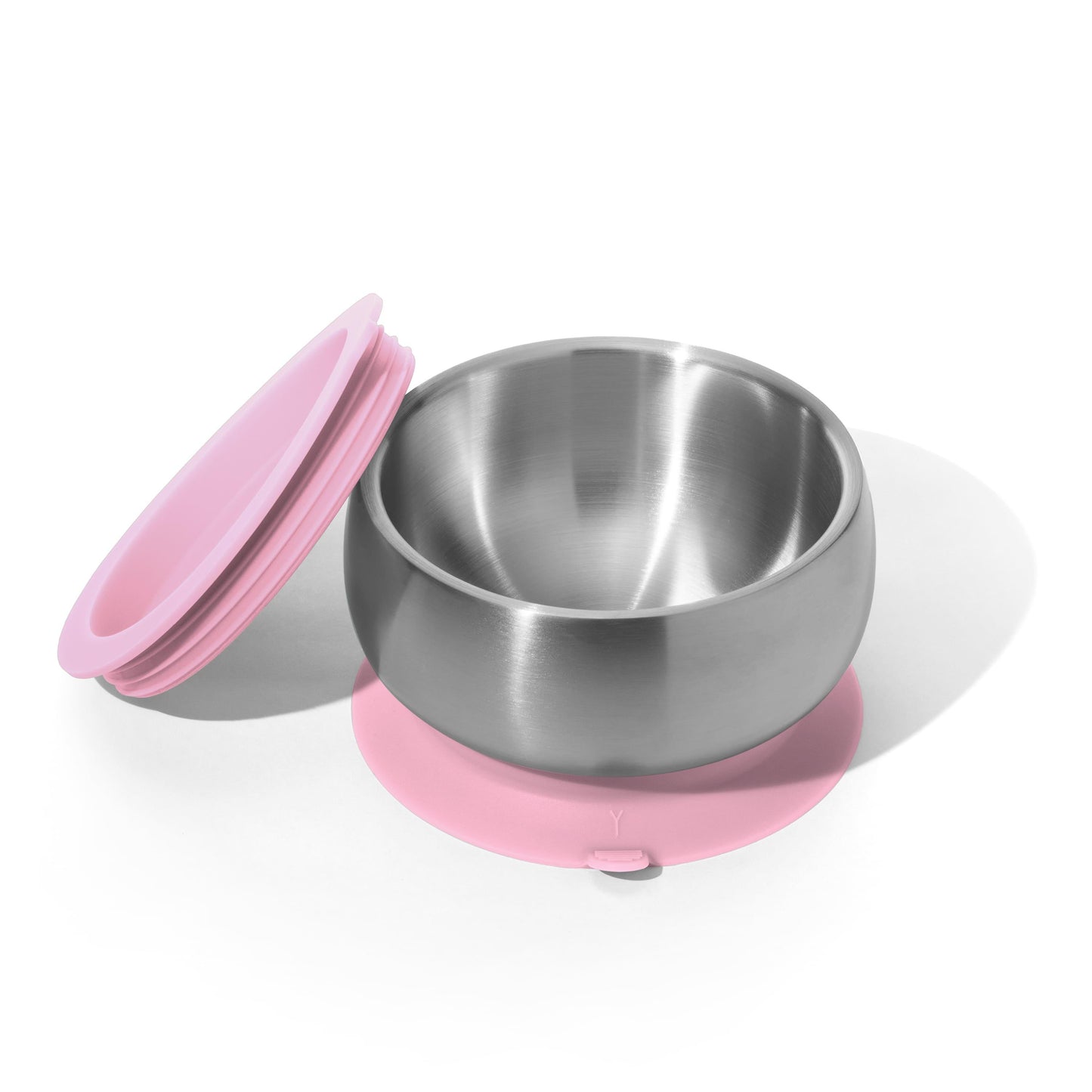 Baby Bowl + Storage Lid | Stainless Steel & Silicone: Pink