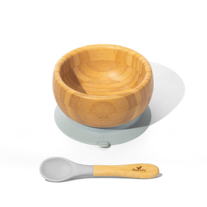 Baby Bowl + Spoon | Bamboo & Silicone: Blue