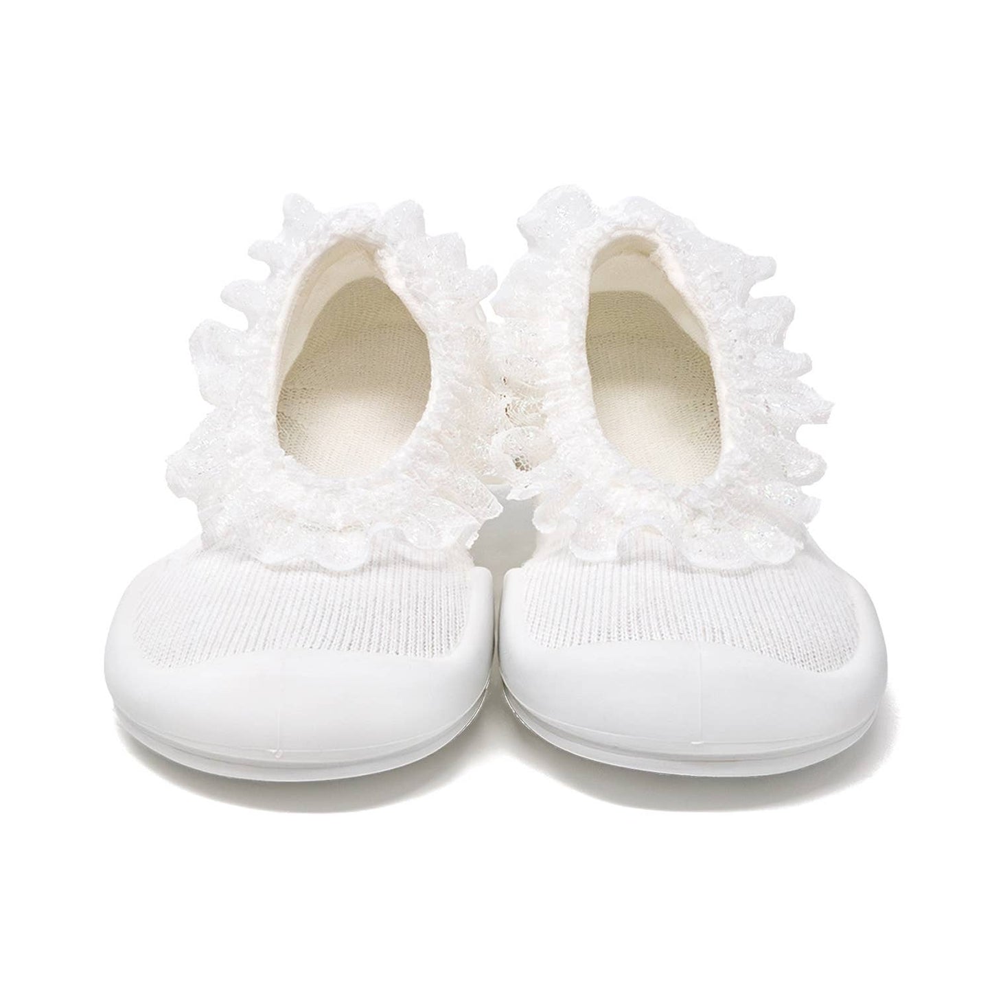 Komuello first walker baby sock shoes -Flat-Snow Lace