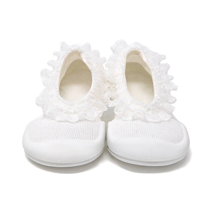 Komuello first walker baby sock shoes -Flat-Snow Lace