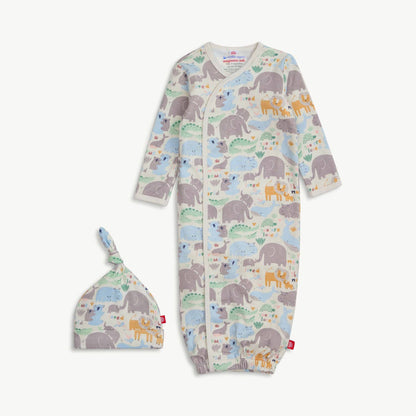 LITTLE LOVIN GOWN + HAT SET: NB - 3M