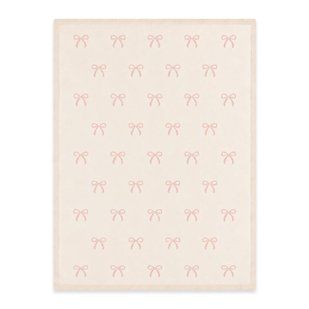 Sweet Bow - Organic Cotton Knit Baby Blanket: Natural / One Size