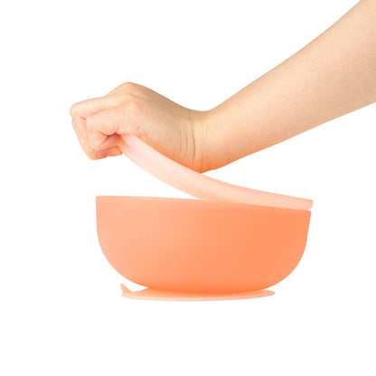 Silicone Suction Bowl with Lid: Blueberry