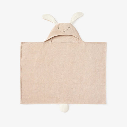 TAUPE BUNNY HOODED BABY BATH WRAP