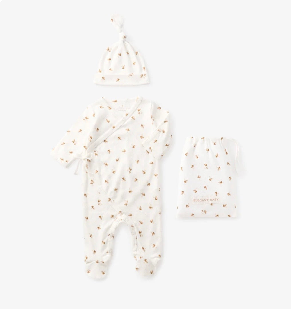 ORGANIC COTTON POINTELLE LAYETTE 2 PC GIFT SET