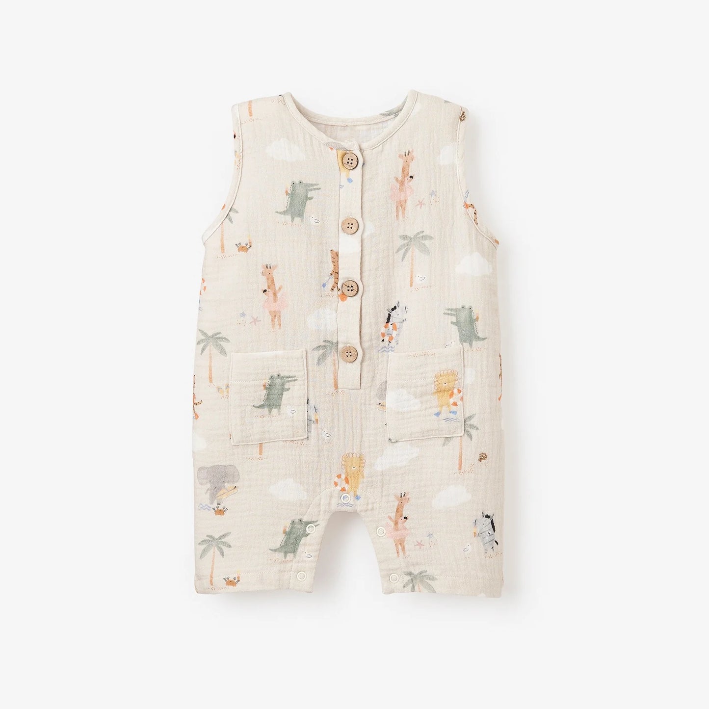 SEASIDE SAFARI ORGANIC MUSLIN SHORTALL