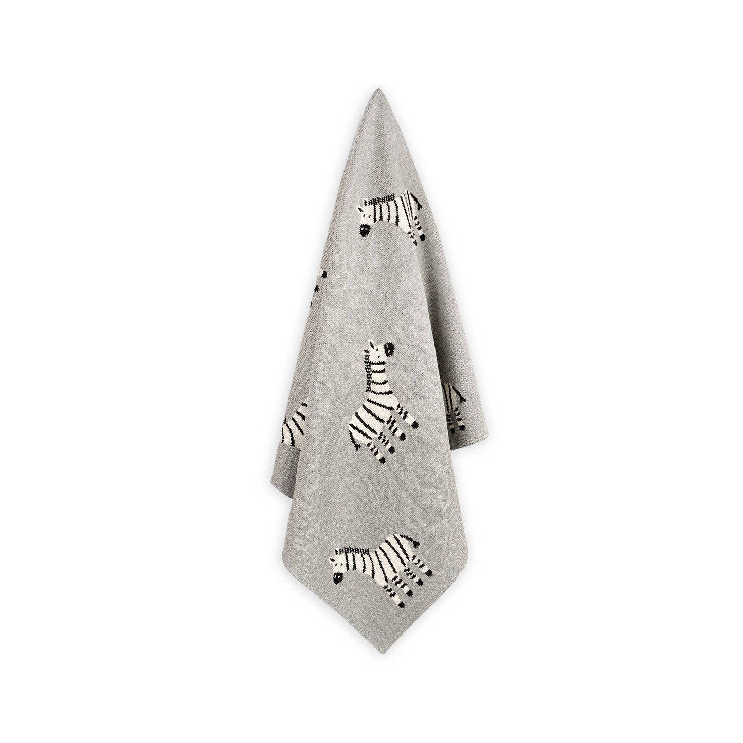 Zebra - Organic Cotton Jacquard Knit Baby Blanket: One Size