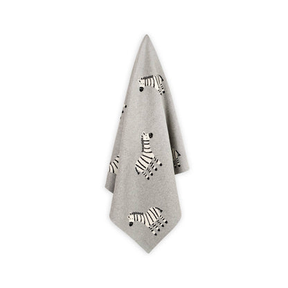 Zebra - Organic Cotton Jacquard Knit Baby Blanket: One Size