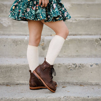 Little Stocking Co. Vanilla Cable Knit Knee High Socks