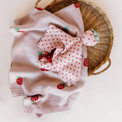 Strawberry - Organic Cotton Jacquard Baby Blanket: One Size