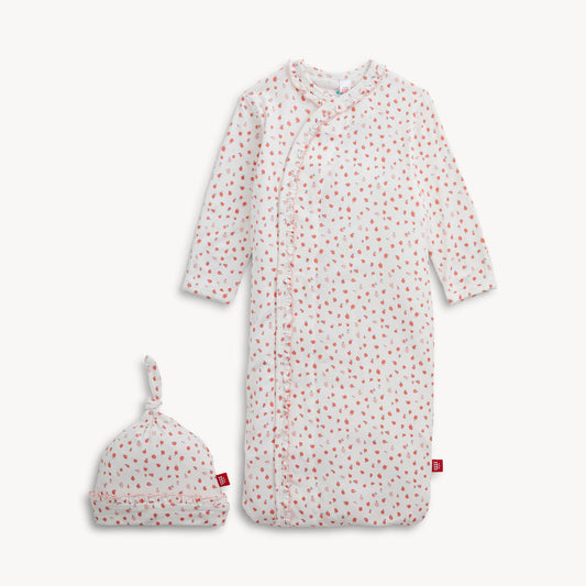 Magnetic Me APPLE BLOSSOM MODAL GOWN & HAT SET W/ RUFFLE