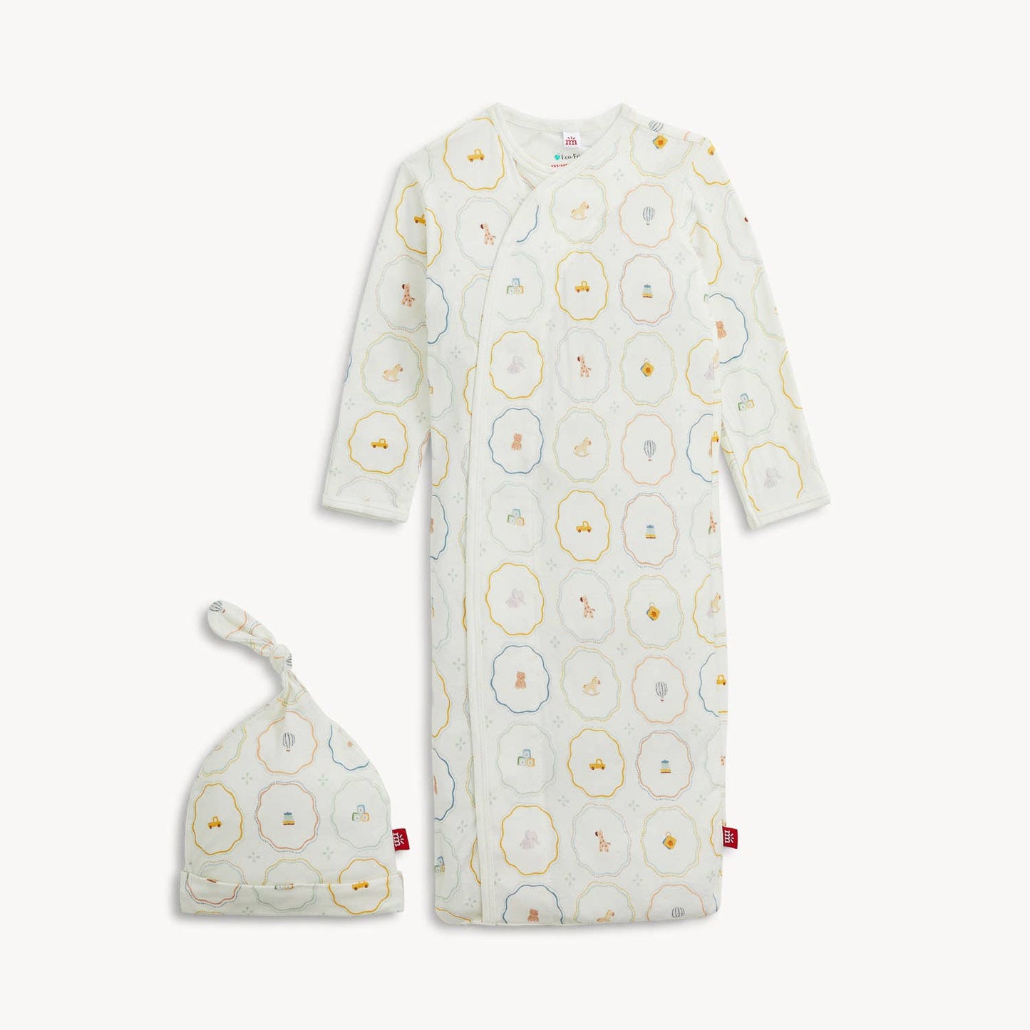 NURSERY MAGIC CREAM MODAL GOWN+HAT SET